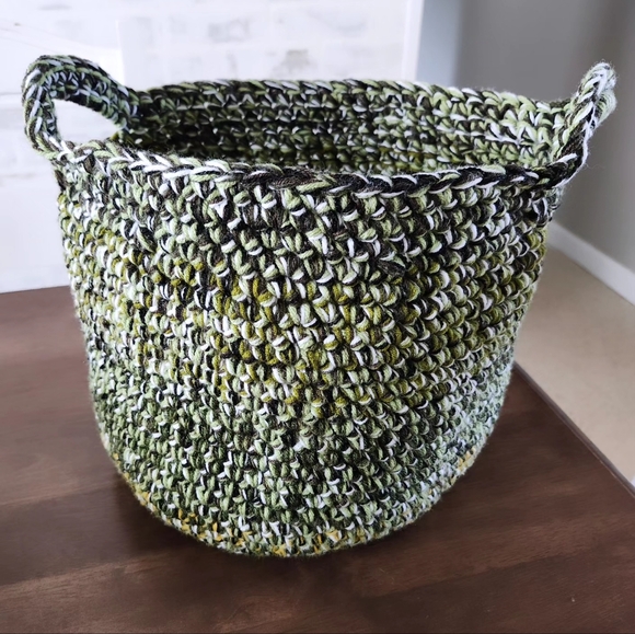Handmade Crochet Scrappy Basket - Picture 5 of 9
